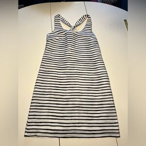 -J. Crew size 0 black and white striped polyester tank dress
